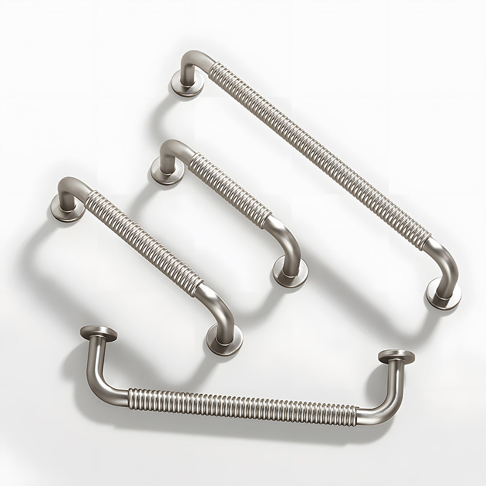 Comforsyco Threaded Ribbed Cabinet Handles and Pulls for Wardrobes