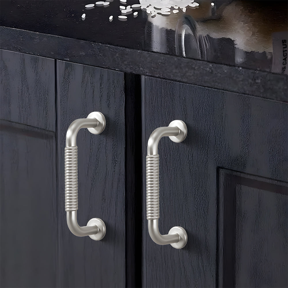 Comforsyco Threaded Ribbed Cabinet Handles and Pulls for Wardrobes