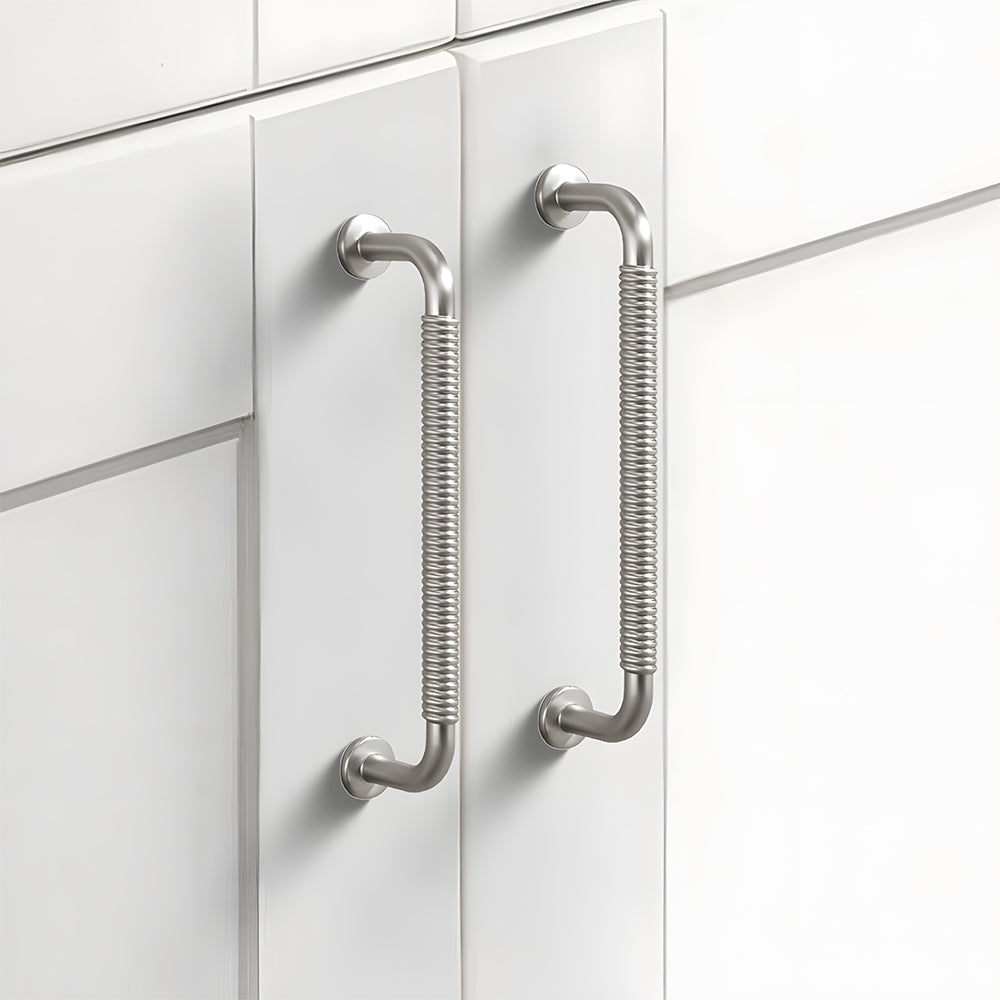 Comforsyco Threaded Ribbed Cabinet Handles and Pulls for Wardrobes
