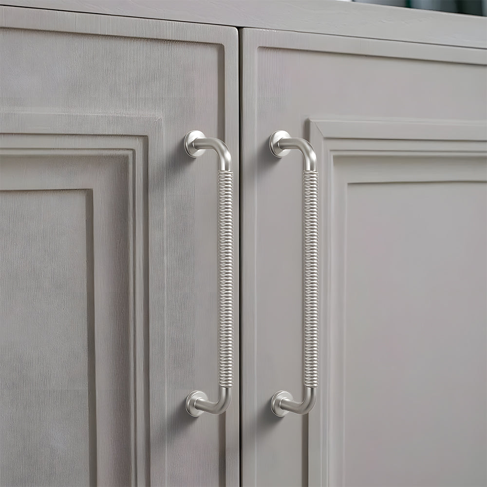 Comforsyco Threaded Ribbed Cabinet Handles and Pulls for Wardrobes
