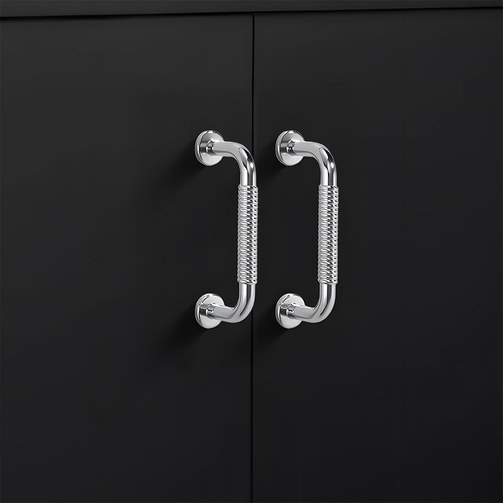 Comforsyco Threaded Ribbed Cabinet Handles and Pulls for Wardrobes