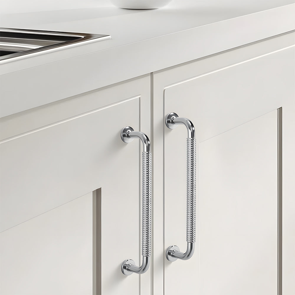 Comforsyco Threaded Ribbed Cabinet Handles and Pulls for Wardrobes