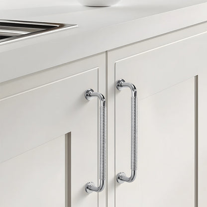 Comforsyco Threaded Ribbed Cabinet Handles and Pulls for Wardrobes