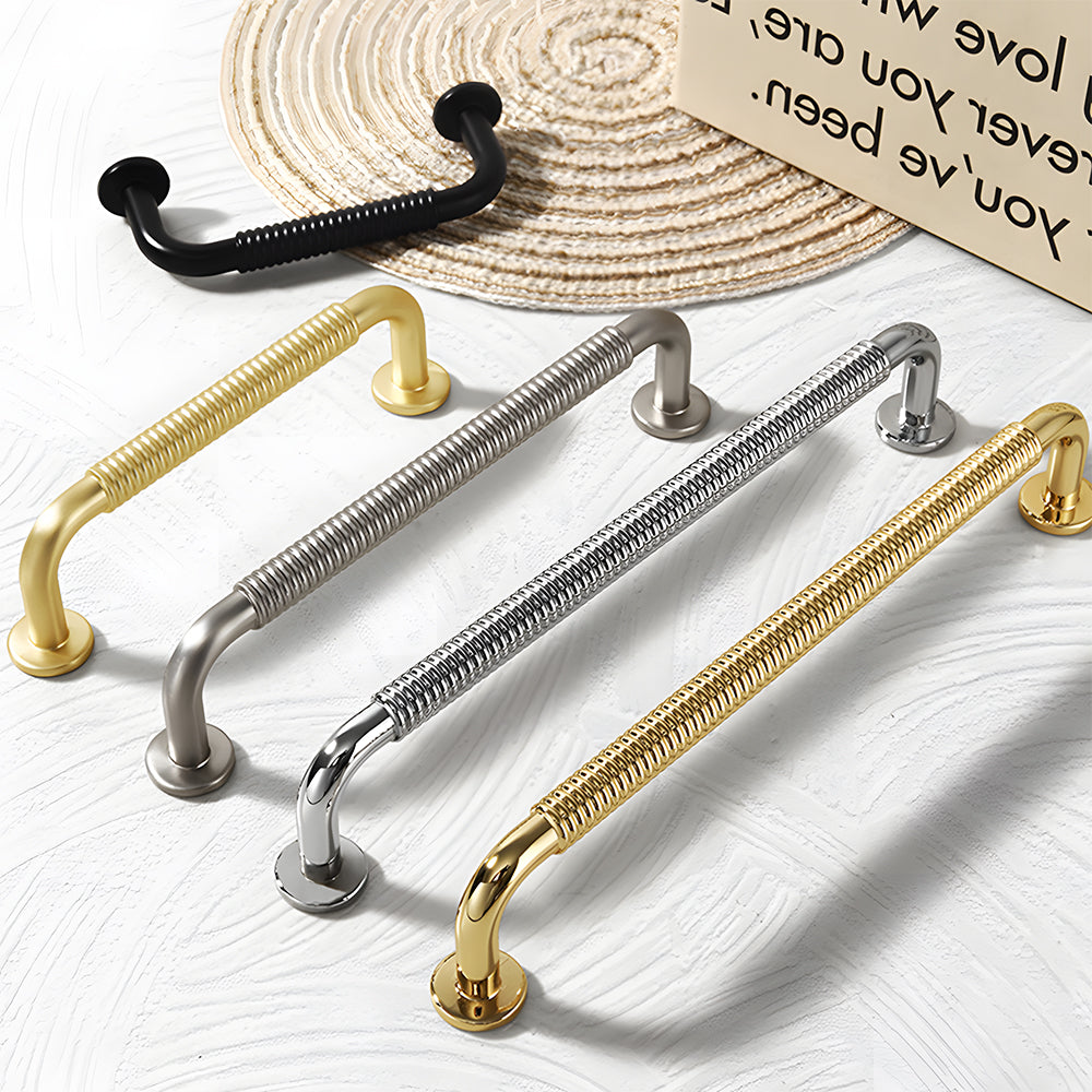 Comforsyco Threaded Ribbed Cabinet Handles and Pulls for Wardrobes