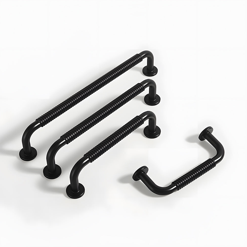 Comforsyco Threaded Ribbed Cabinet Handles and Pulls for Wardrobes