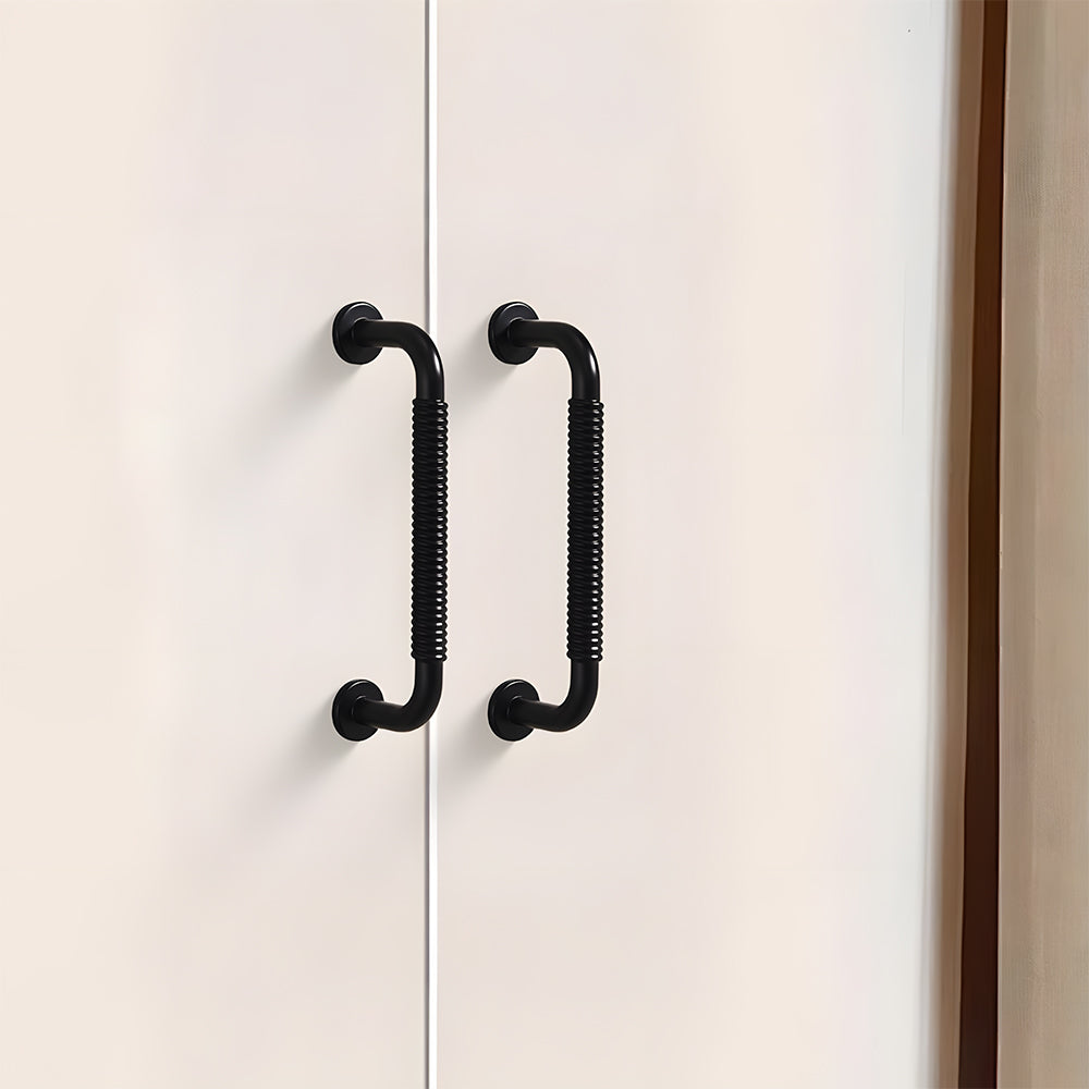 Comforsyco Threaded Ribbed Cabinet Handles and Pulls for Wardrobes