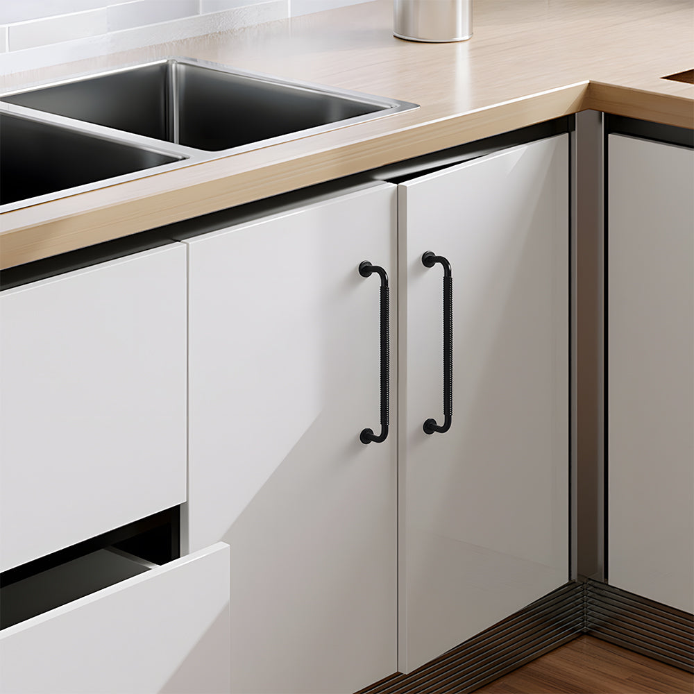Comforsyco Threaded Ribbed Cabinet Handles and Pulls for Wardrobes