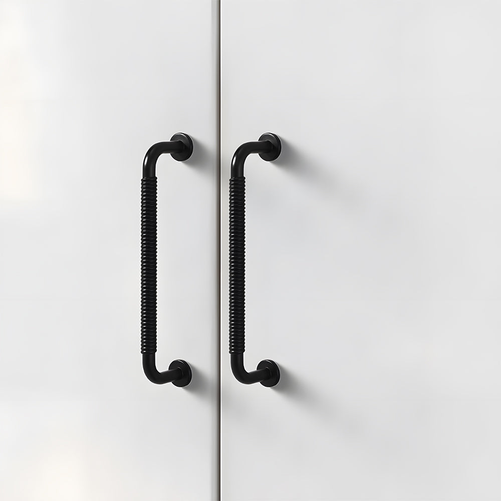 Comforsyco Threaded Ribbed Cabinet Handles and Pulls for Wardrobes