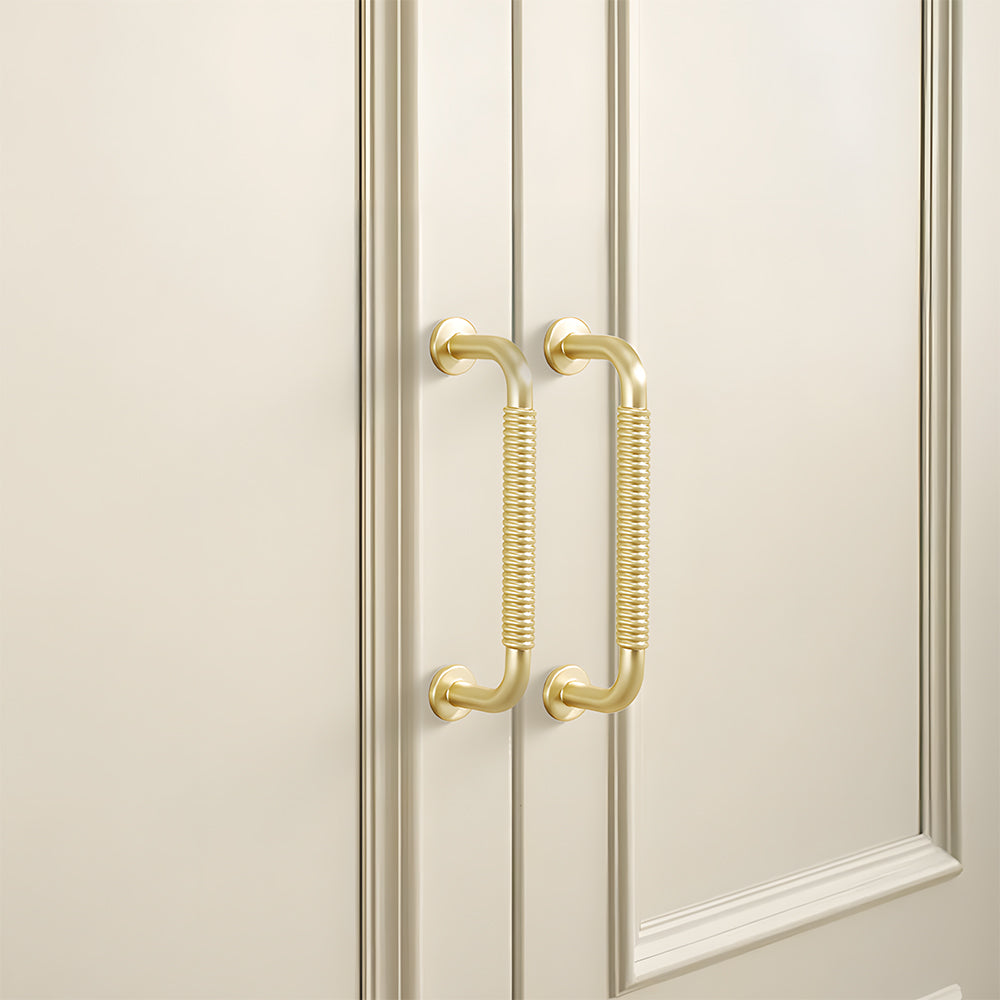 Comforsyco Threaded Ribbed Cabinet Handles and Pulls for Wardrobes