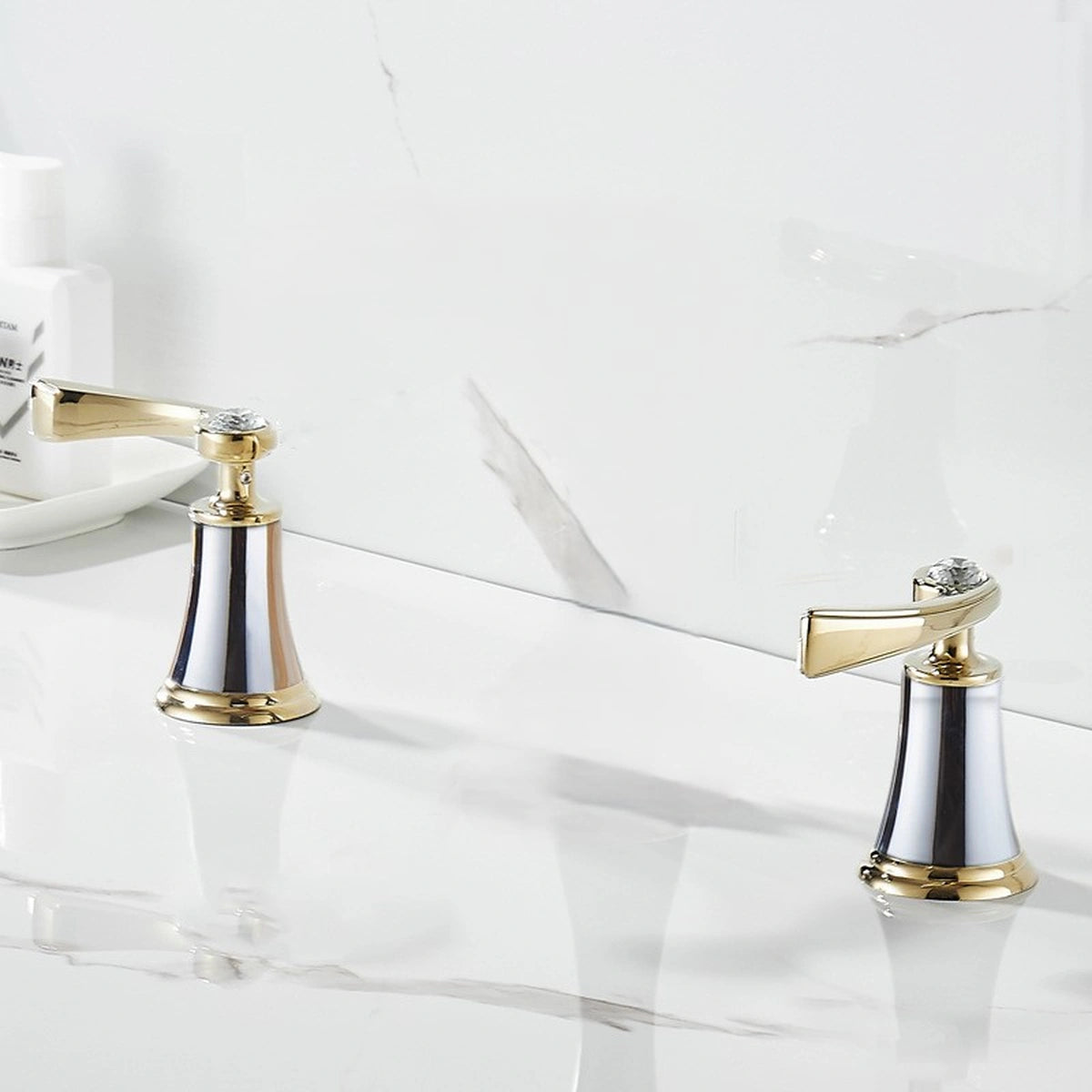 Traditional High-Arc Two-Handle 3-Hole Widespread Bathroom Sink Faucet