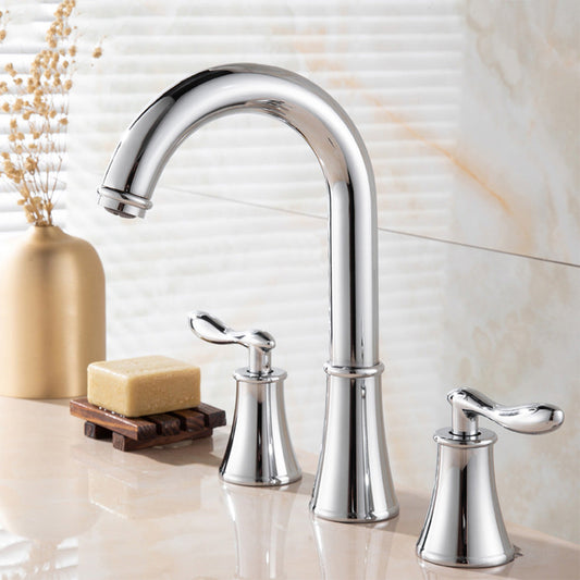 Transitional High-Arc 3-Hole Widespread Bathroom Sink Faucet