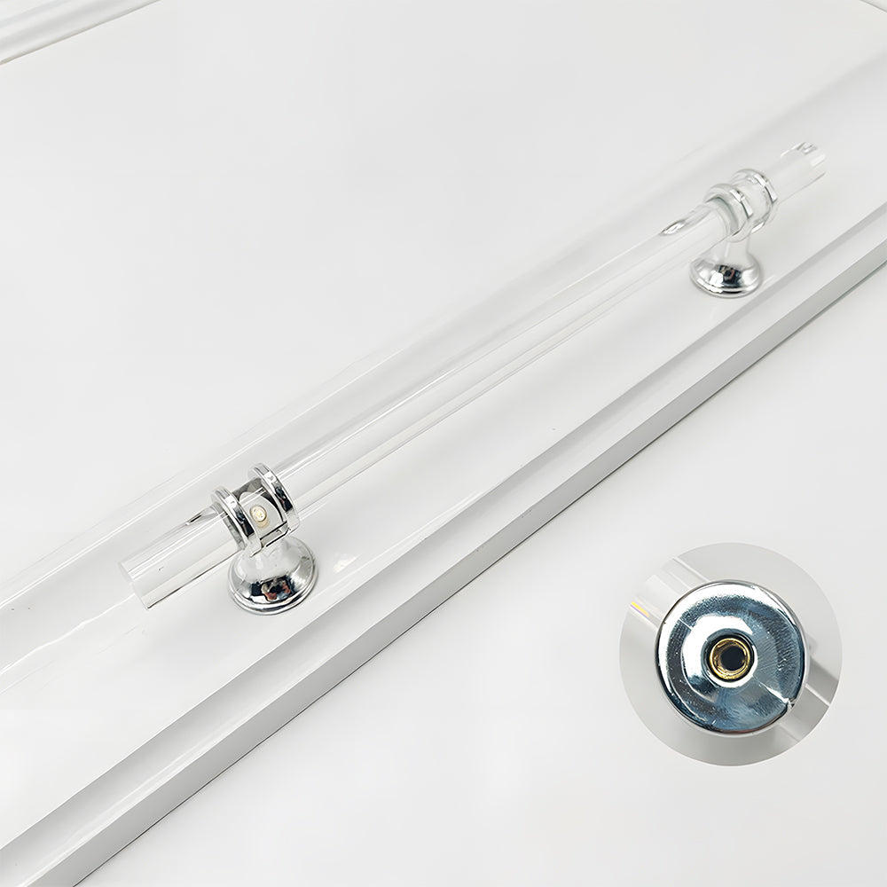 Comforsyco Transparent Acrylic Cabinet Handles for Bathroom Vanities