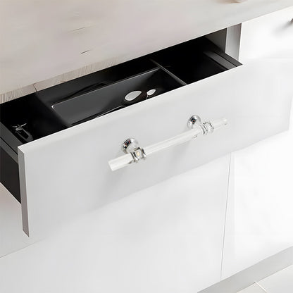 Comforsyco Transparent Acrylic Cabinet Handles for Bathroom Vanities