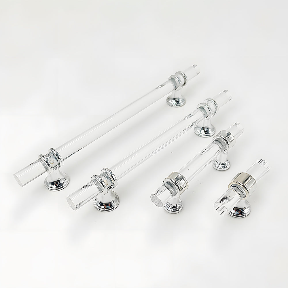 Comforsyco Transparent Acrylic Cabinet Handles for Bathroom Vanities