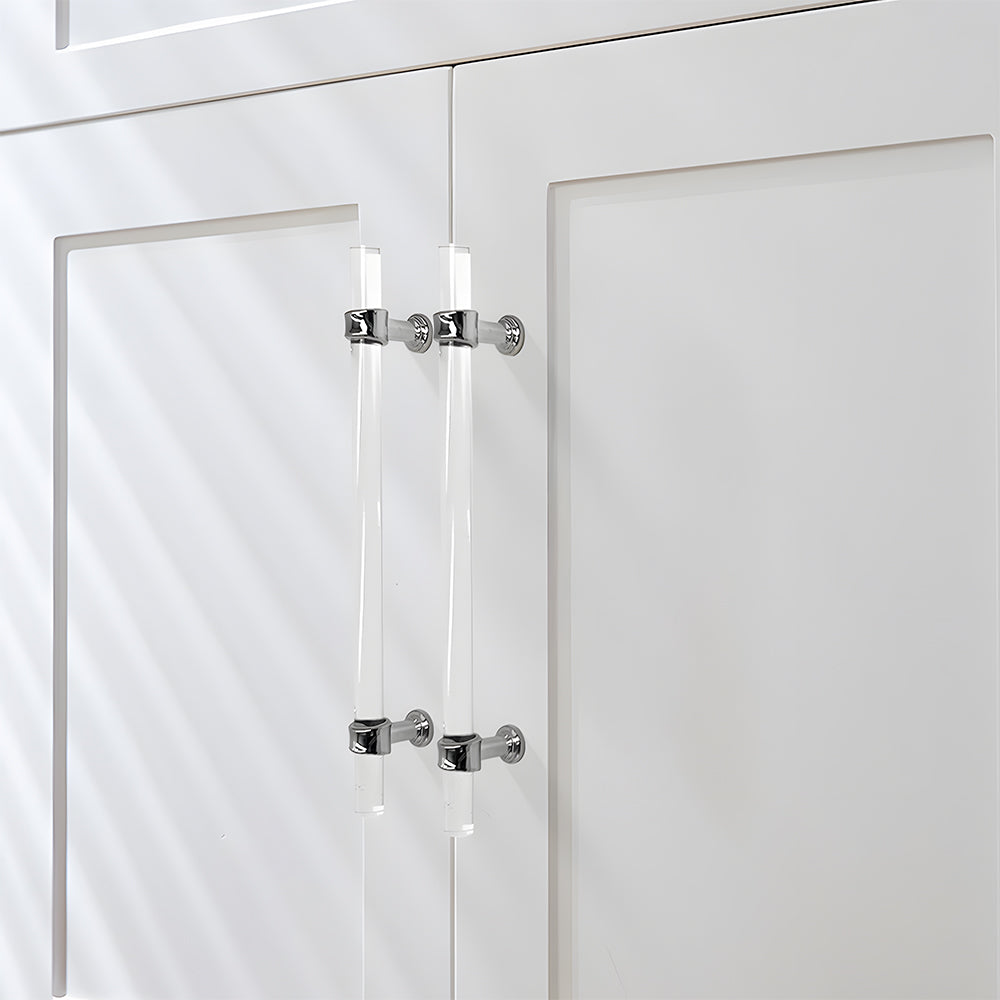 Comforsyco Transparent Acrylic Cabinet Handles for Bathroom Vanities