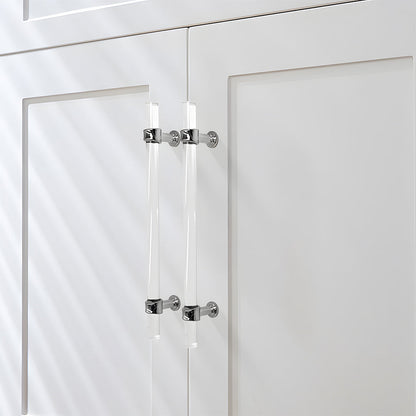 Comforsyco Transparent Acrylic Cabinet Handles for Bathroom Vanities