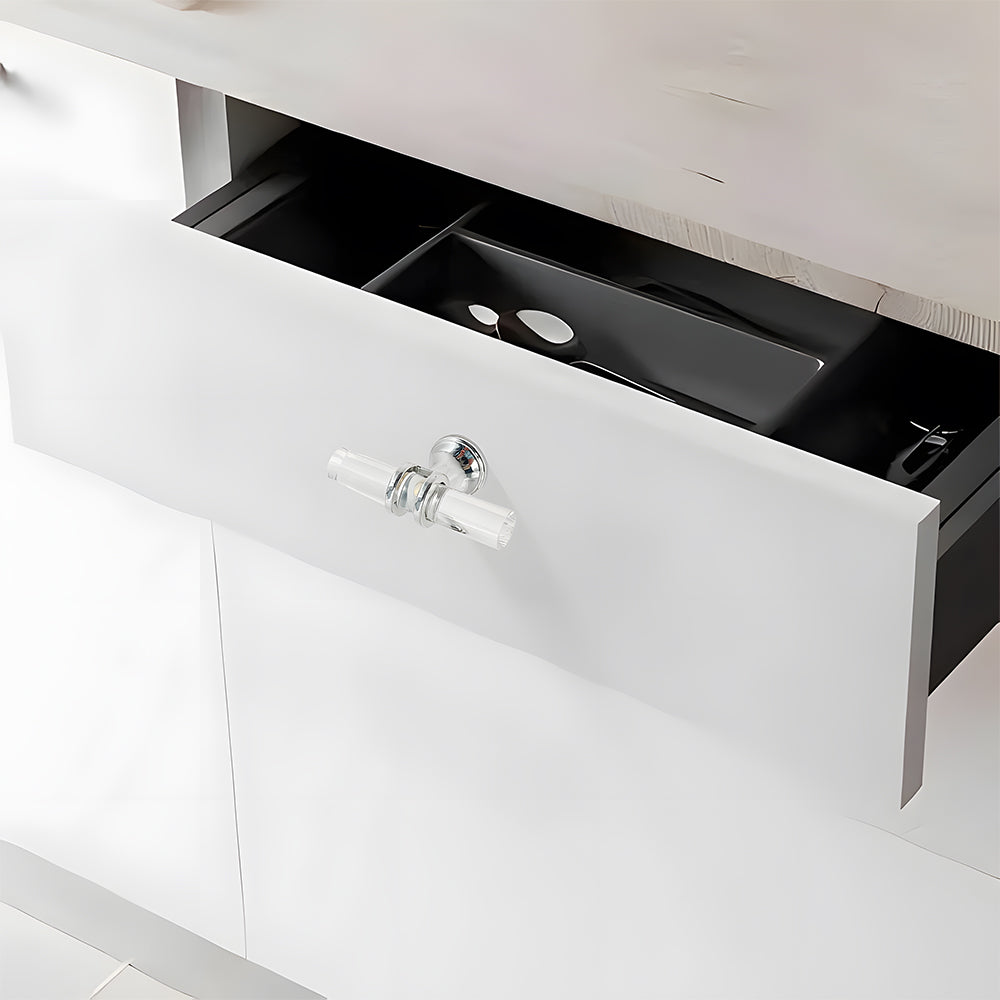 Comforsyco Transparent Acrylic Cabinet Handles for Bathroom Vanities
