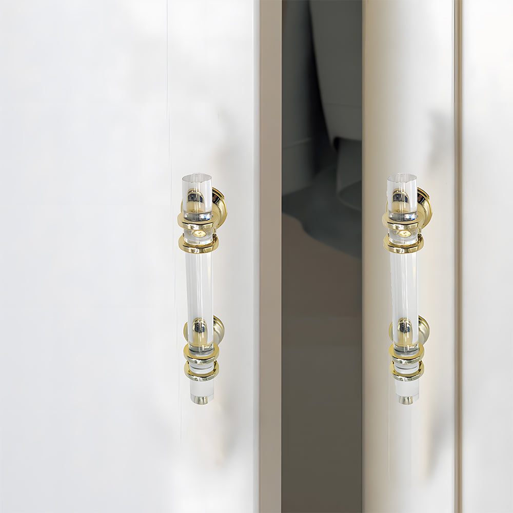 Comforsyco Transparent Acrylic Cabinet Handles for Bathroom Vanities