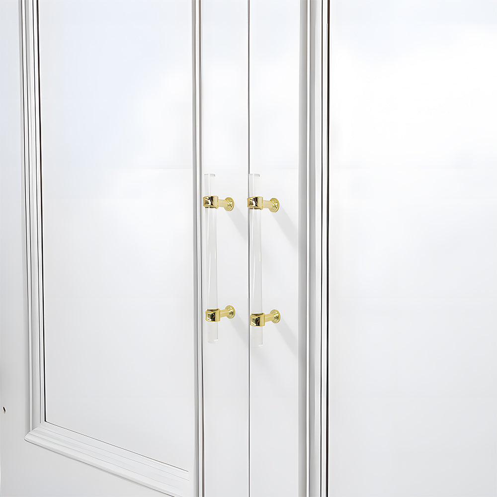 Comforsyco Transparent Acrylic Cabinet Handles for Bathroom Vanities