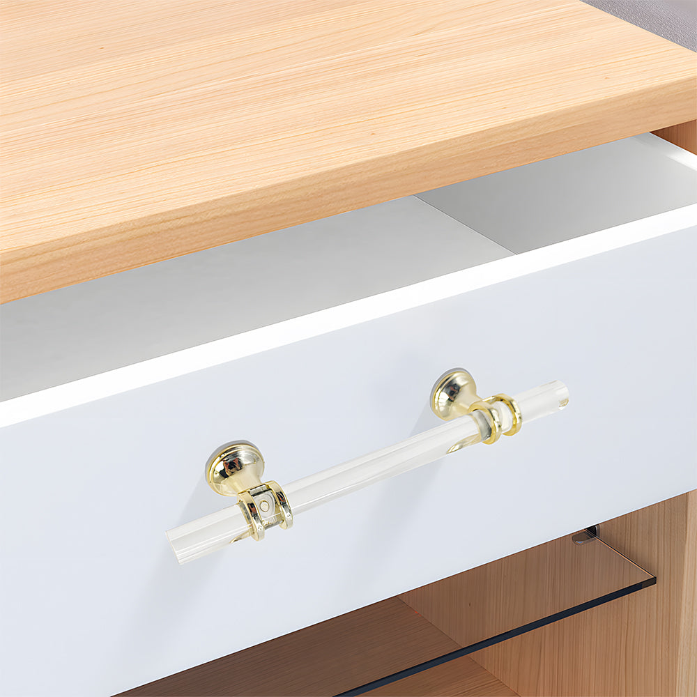 Comforsyco Transparent Acrylic Cabinet Handles for Bathroom Vanities
