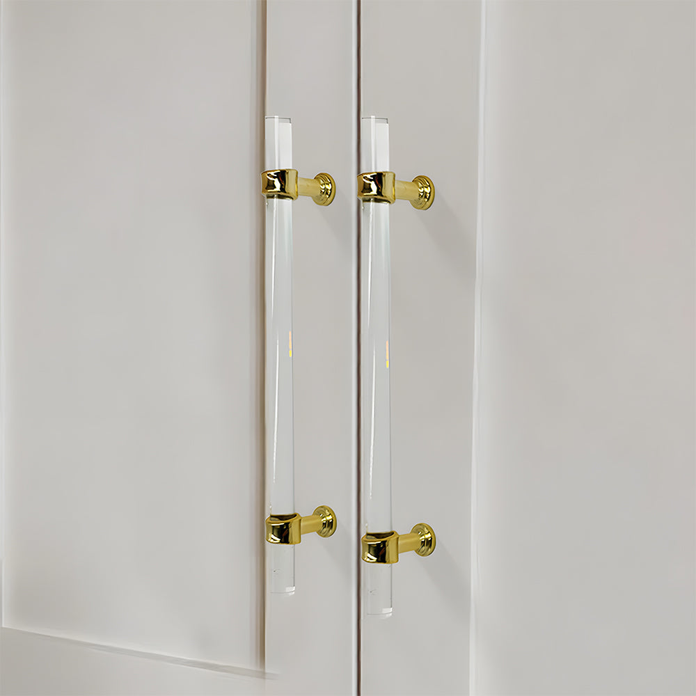 Comforsyco Transparent Acrylic Cabinet Handles for Bathroom Vanities