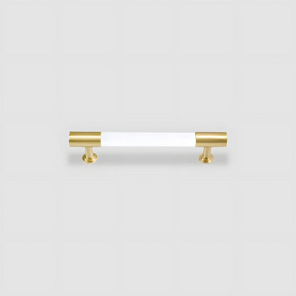 Comforsyco Transparent Acrylic Round Bar Cabinet Handles with Brass Gold Ends