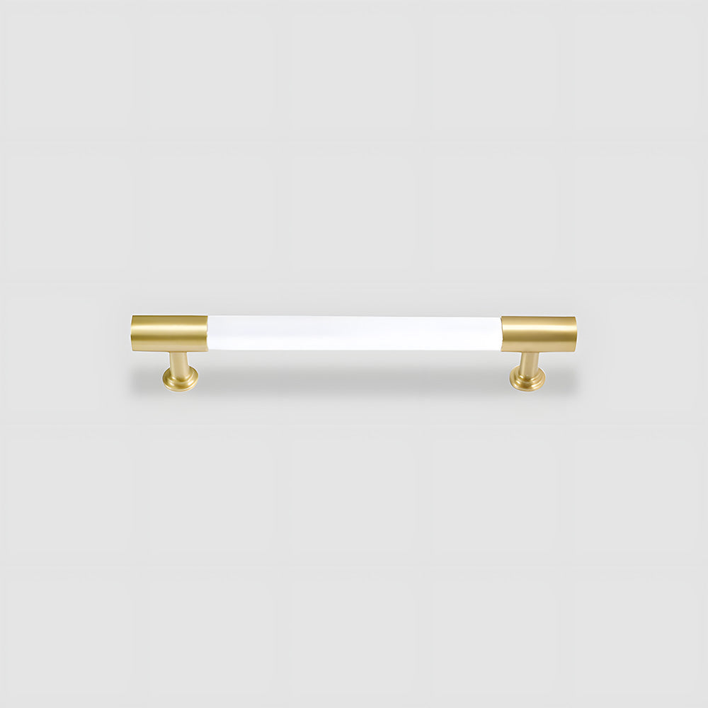 Comforsyco Transparent Acrylic Round Bar Cabinet Handles with Brass Gold Ends