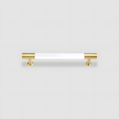 Comforsyco Transparent Acrylic Round Bar Cabinet Handles with Brass Gold Ends