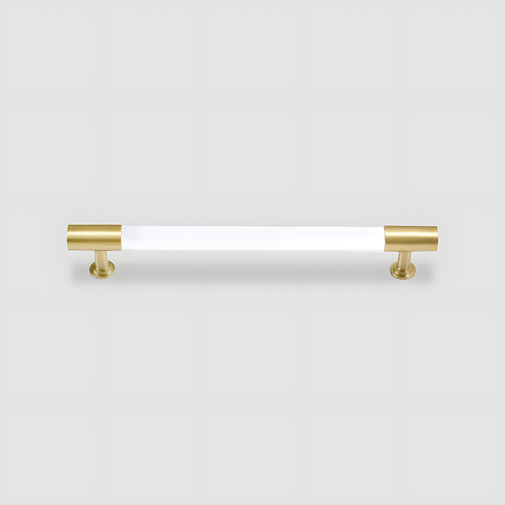 Comforsyco Transparent Acrylic Round Bar Cabinet Handles with Brass Gold Ends