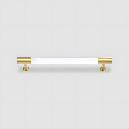 Comforsyco Transparent Acrylic Round Bar Cabinet Handles with Brass Gold Ends