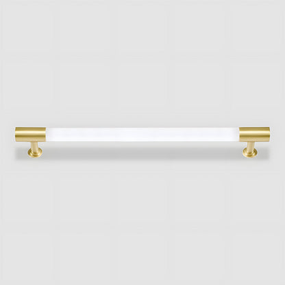 Comforsyco Transparent Acrylic Round Bar Cabinet Handles with Brass Gold Ends