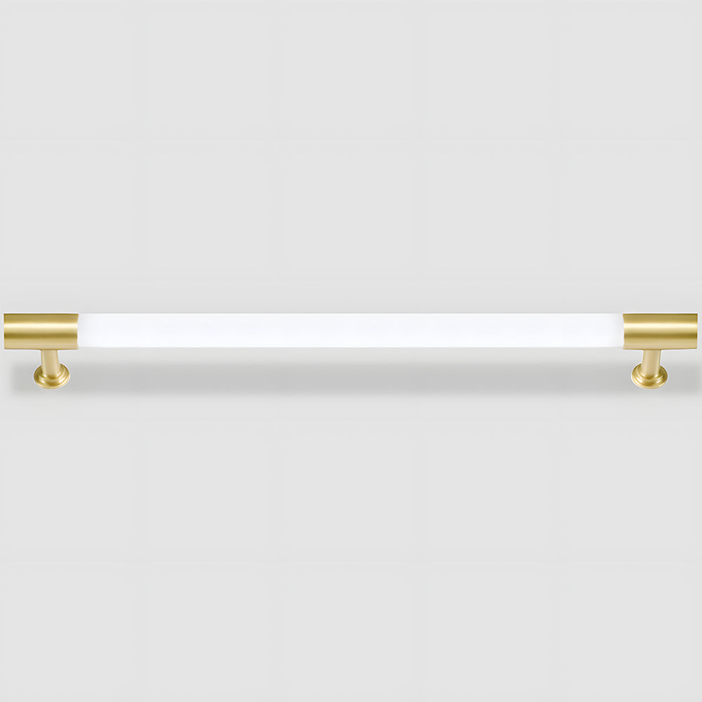 Comforsyco Transparent Acrylic Round Bar Cabinet Handles with Brass Gold Ends