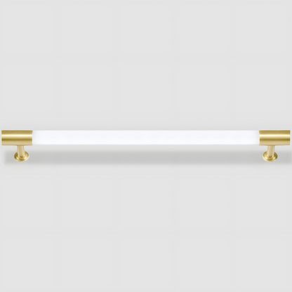 Comforsyco Transparent Acrylic Round Bar Cabinet Handles with Brass Gold Ends