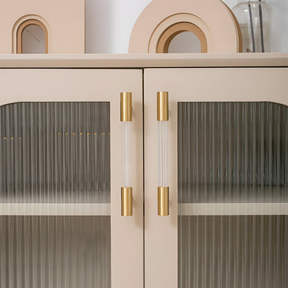Comforsyco Transparent Acrylic Round Bar Cabinet Handles with Brass Gold Ends