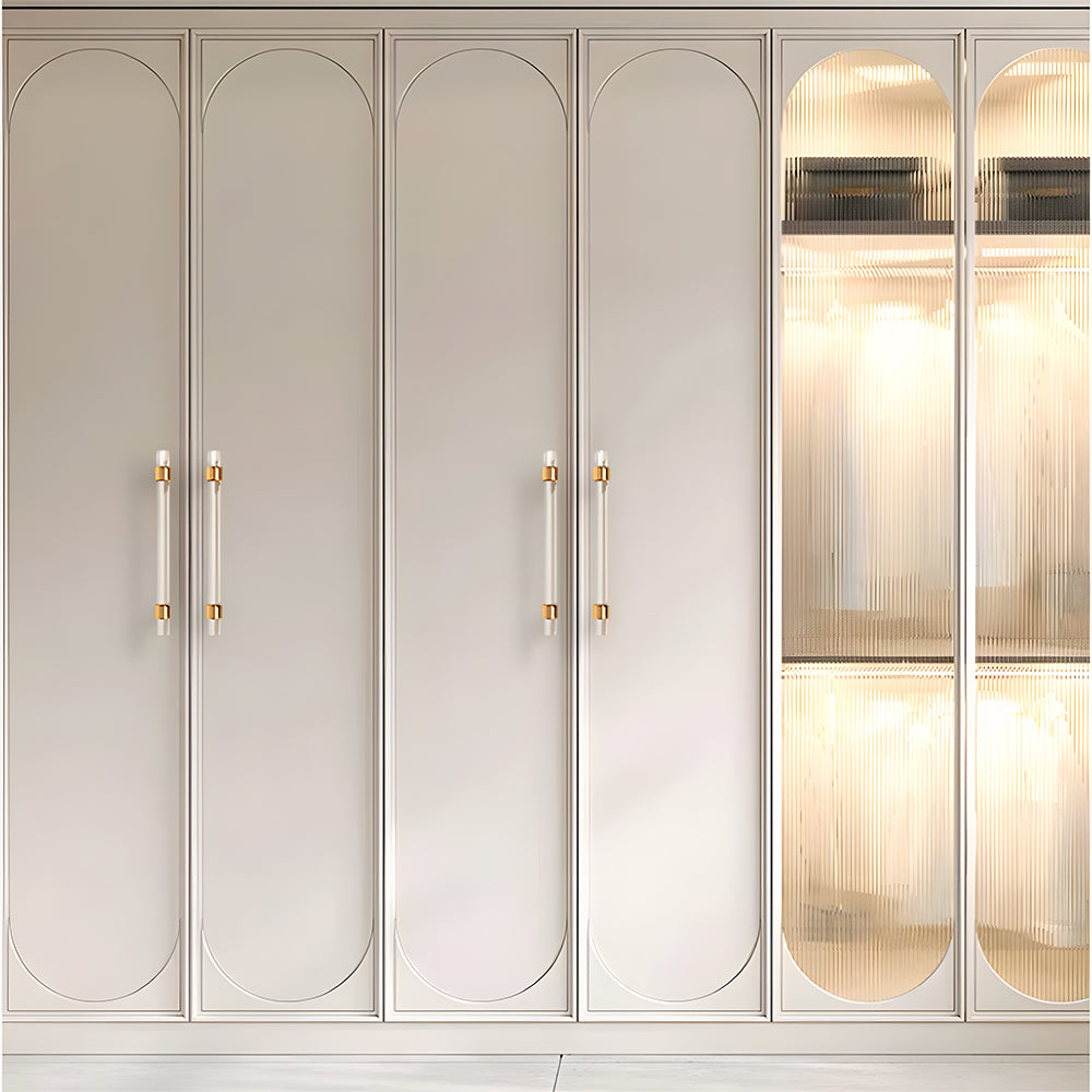 Comforsyco Transparent Acrylic Round Bar Cabinet Pulls for Wardrobes