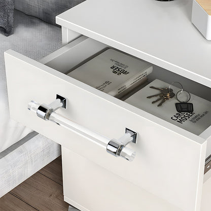 Comforsyco Transparent Acrylic Round Bar Cabinet Pulls for Wardrobes