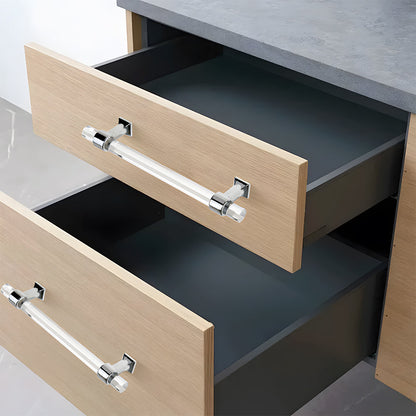 Comforsyco Transparent Acrylic Round Bar Cabinet Pulls for Wardrobes