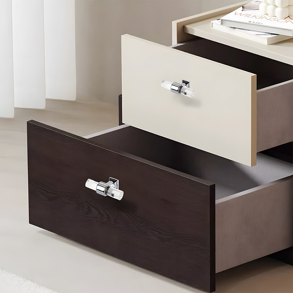 Comforsyco Transparent Acrylic Round Bar Cabinet Pulls for Wardrobes