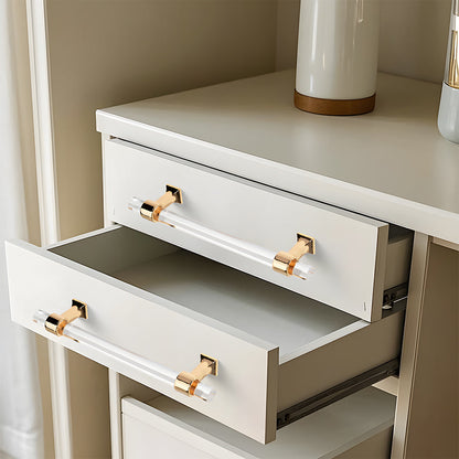 Comforsyco Transparent Acrylic Round Bar Cabinet Pulls for Wardrobes