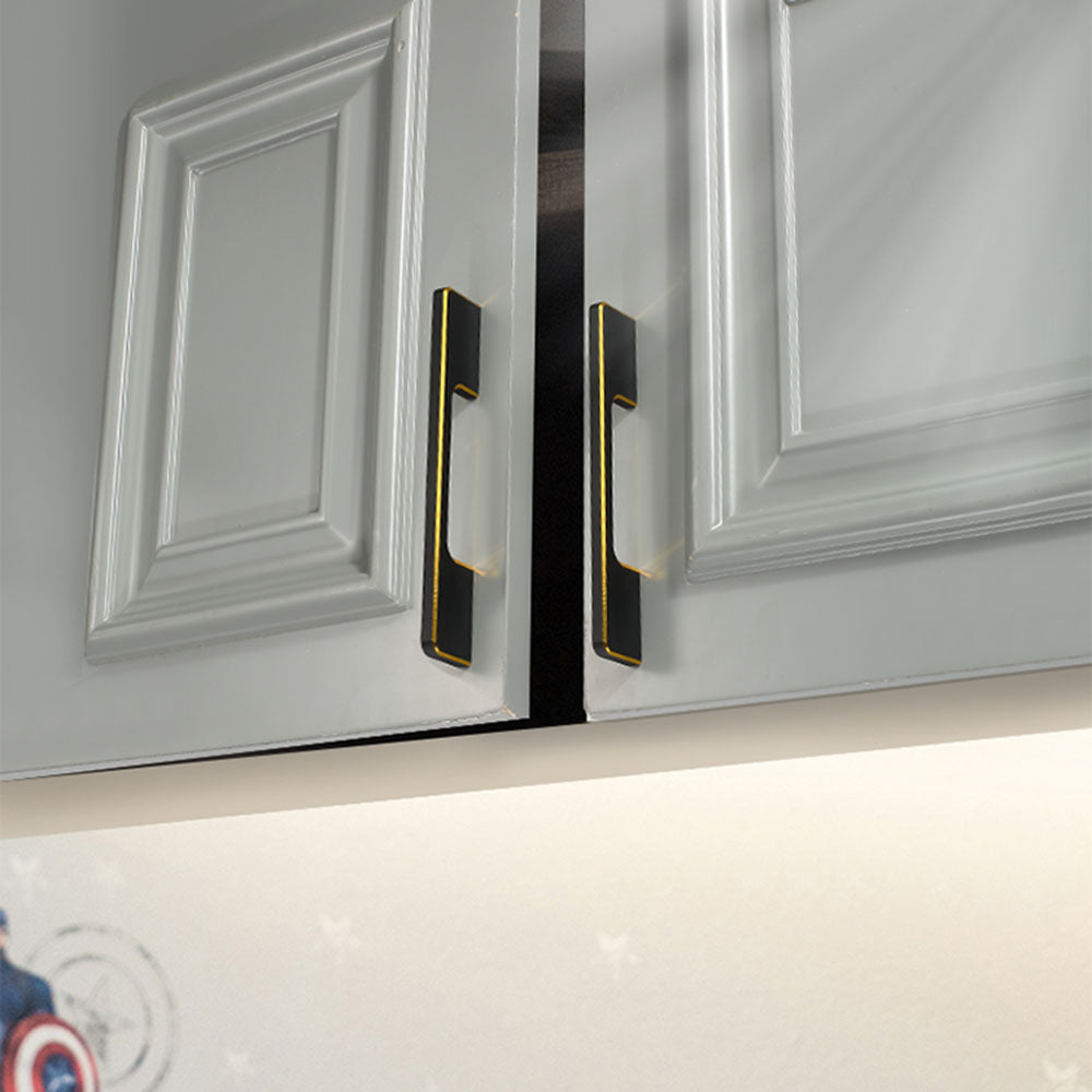 Comforsyco Two-Tone Black Aluminum Alloy Cabinet Handles and Pulls