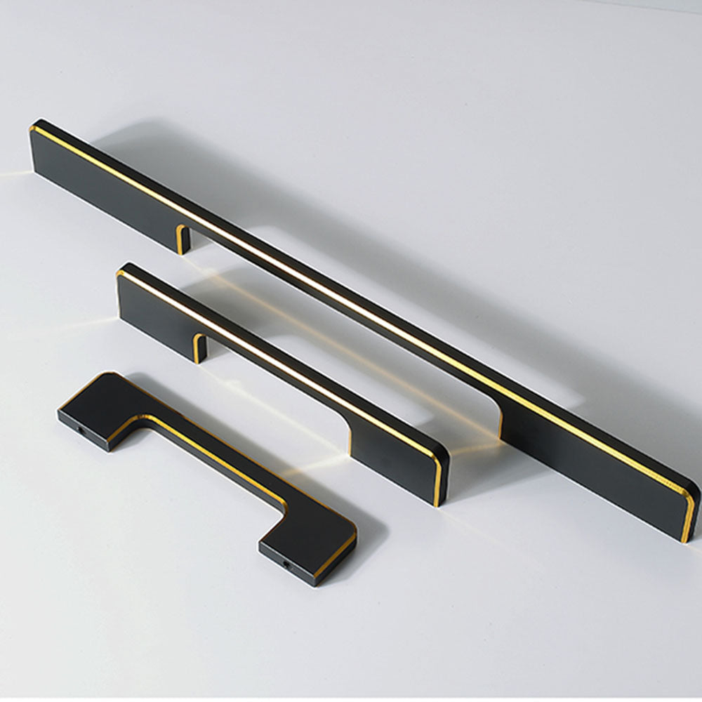 Comforsyco Two-Tone Black Aluminum Alloy Cabinet Handles and Pulls