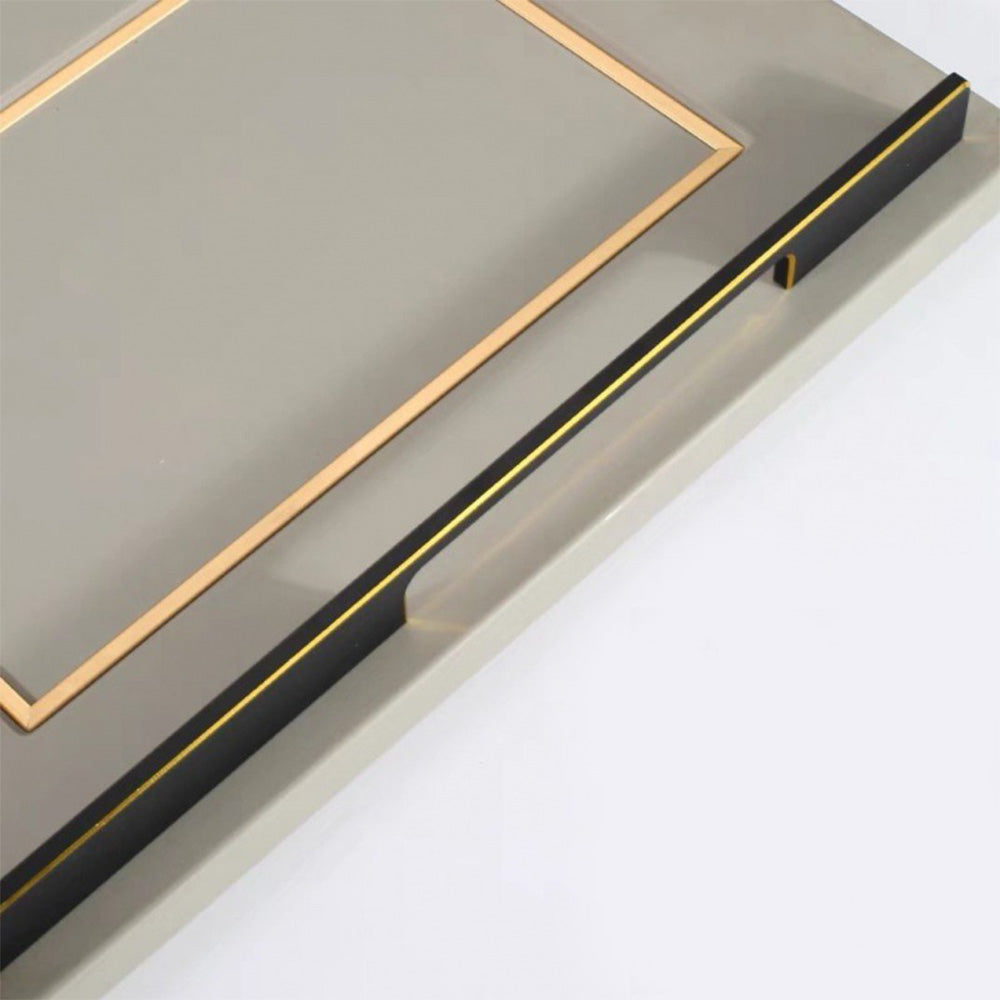 Comforsyco Two-Tone Black Aluminum Alloy Cabinet Handles and Pulls