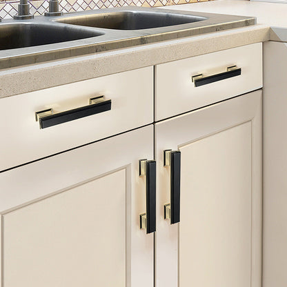 Comforsyco Two-Tone Black and Gold Cabinet Pulls and Knobs for Wardrobes