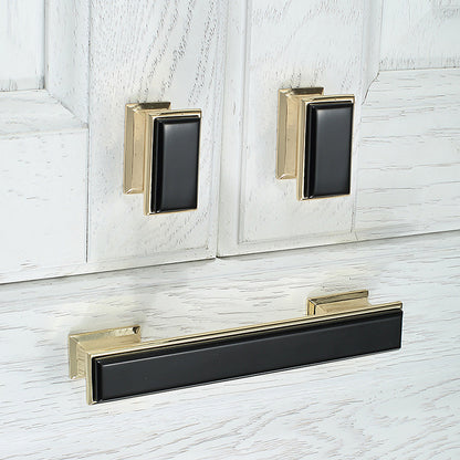 Comforsyco Two-Tone Black and Gold Cabinet Pulls and Knobs for Wardrobes