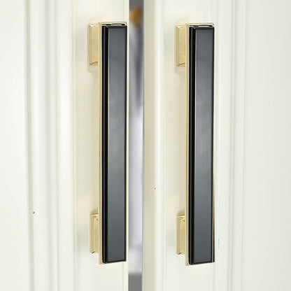 Comforsyco Two-Tone Black and Gold Cabinet Pulls and Knobs for Wardrobes
