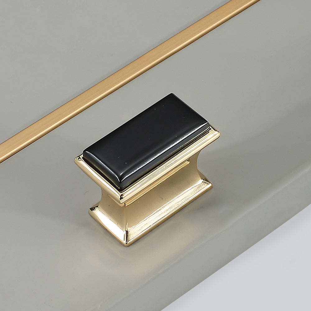 Comforsyco Two-Tone Black and Gold Cabinet Pulls and Knobs for Wardrobes