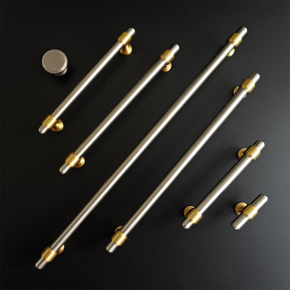 Comforsyco Two-Tone Brass Cabinet Pulls and Knobs