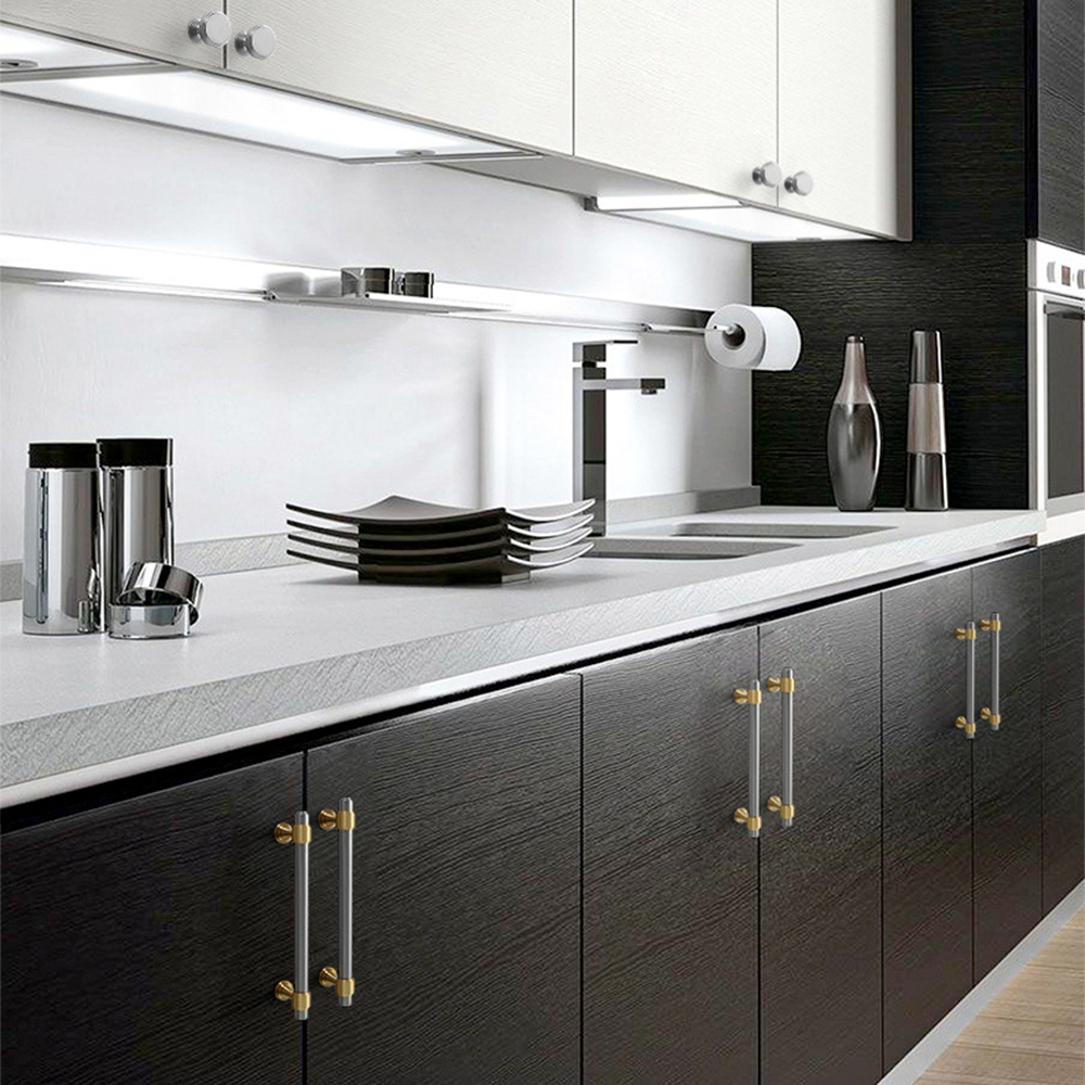 Comforsyco Two-Tone Brass Cabinet Pulls and Knobs