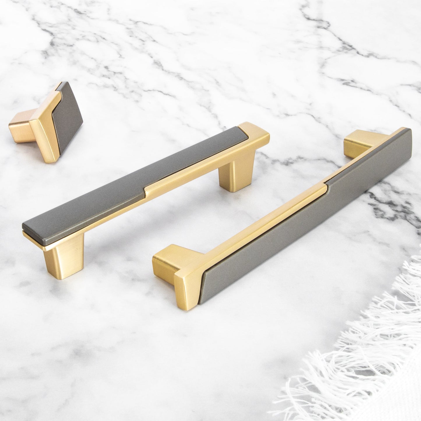 Comforsyco Two-Tone Cabinet Handles, Drawer Pulls, and Matching Knobs