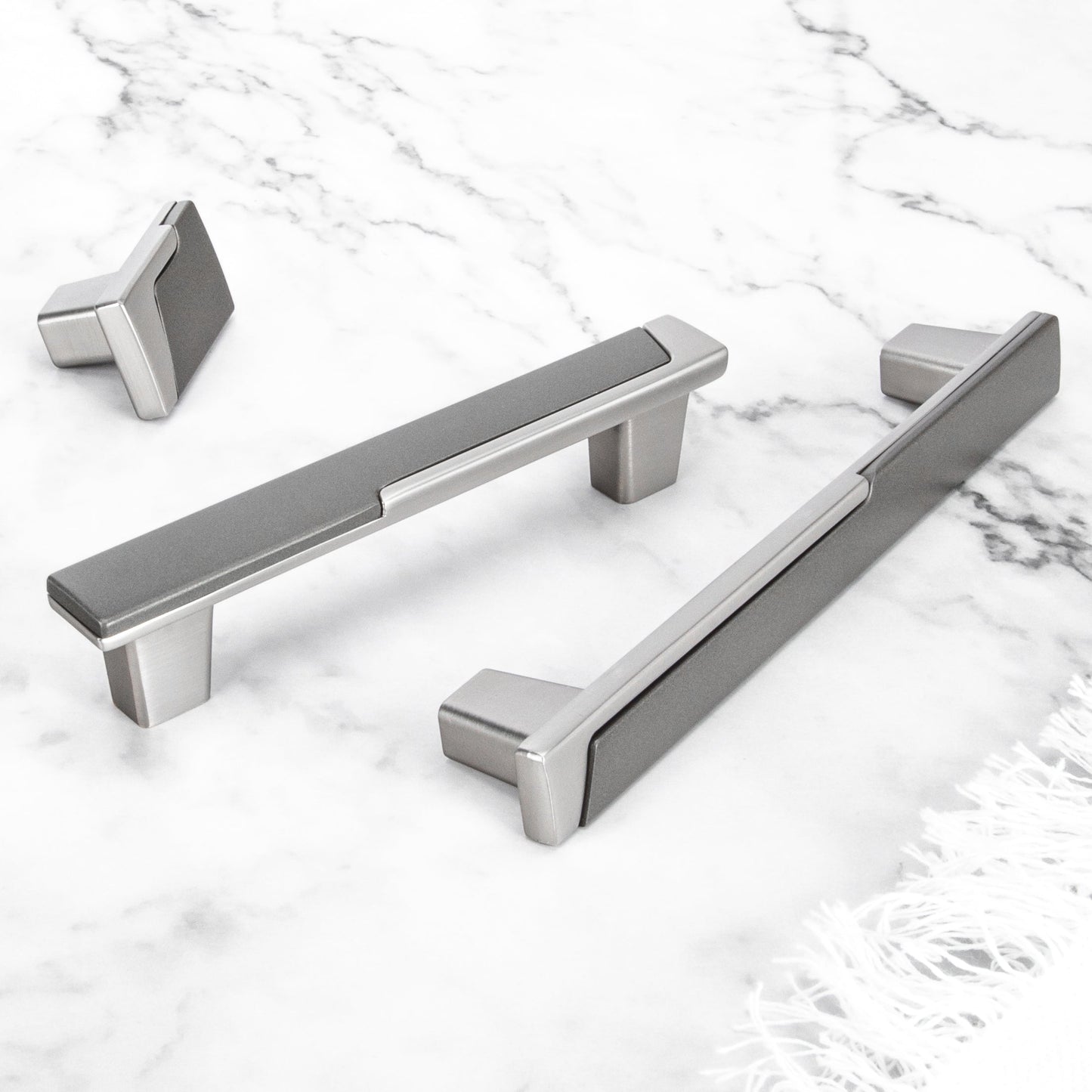 Comforsyco Two-Tone Cabinet Handles, Drawer Pulls, and Matching Knobs